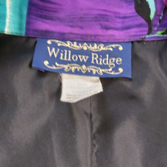 Vintage Willow Ridge Womens Blazer Blue Purple Floral Button Front Retro Large - Picture 3 of 11
